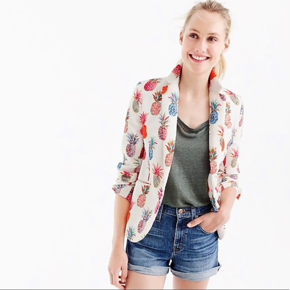 J. Crew Jackets & Blazers - J.Crew Campbell linen pineapple print blazer 6